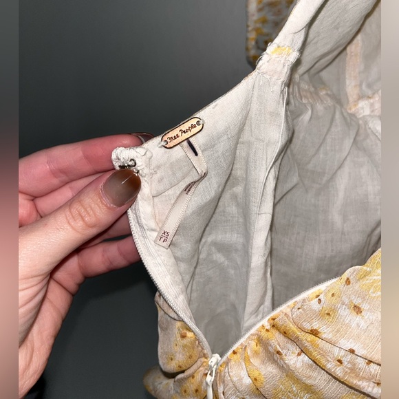 Free People floral mini dress in yellow with cream - Picture 4 of 4